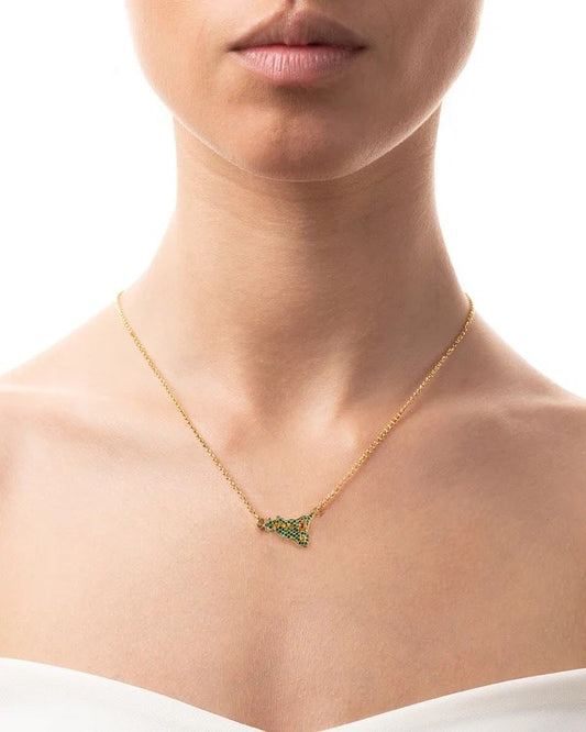 Collana Donna Isola Bella Sicilia Lapilli 60000135 Placcata Oro 24kt con Smalti e Cubic Zirconia - Arena Gioielli - Isola bella