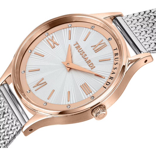 Orologio Donna Trussardi T-Star in Acciaio Oro Rosa e Silver – R2453152507 - Arena Gioielli - Trussardi