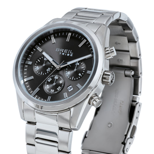 Orologio Cronografo Uomo Breil Tribe Upton EW0860 in Acciaio Silver con Quadrante Nero 41 mm - Arena Gioielli - Breil