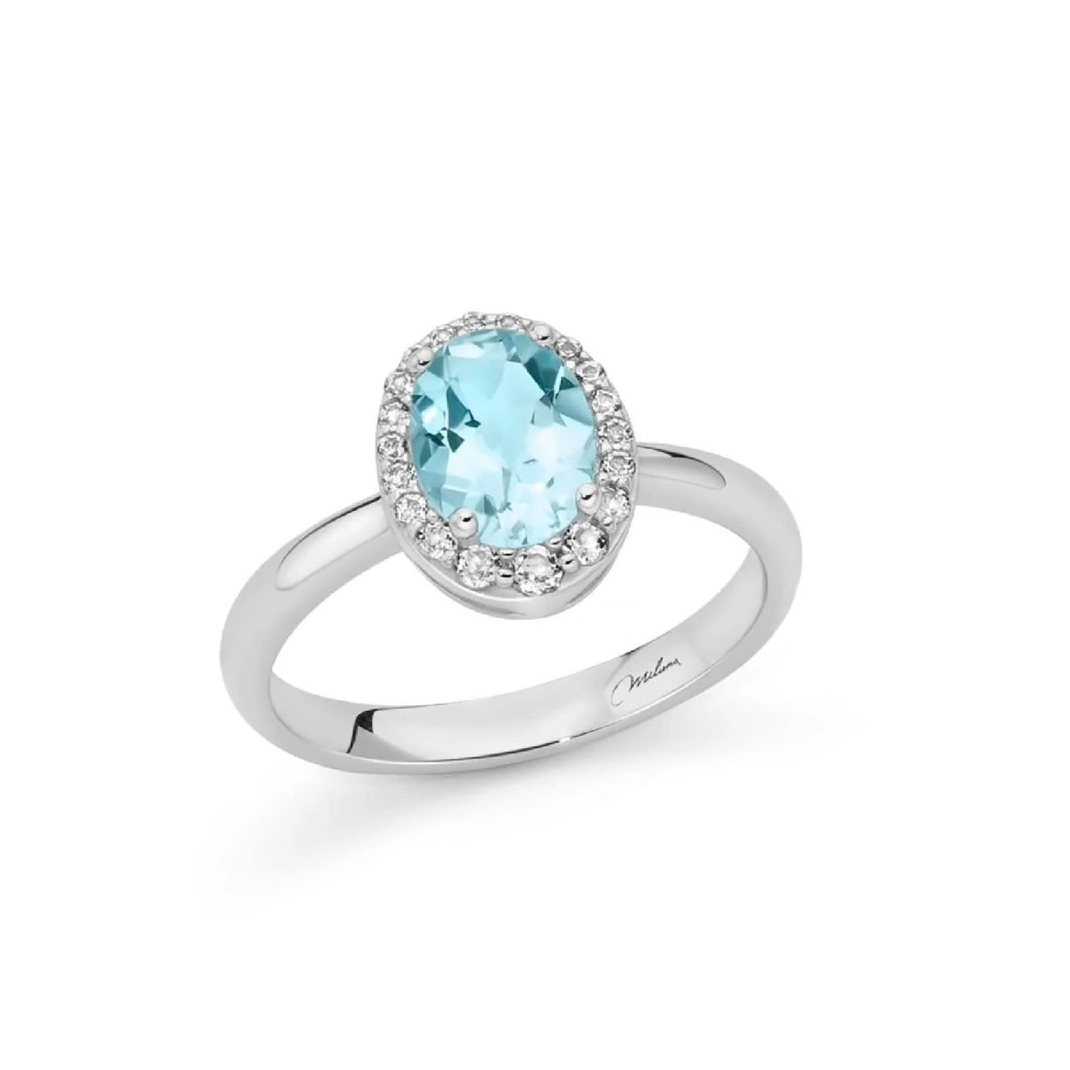 Anello Donna Miluna Gemme del Cielo LID4250 in Argento, Topazio Azzurro e Topazi Bianchi - Arena Gioielli - Miluna