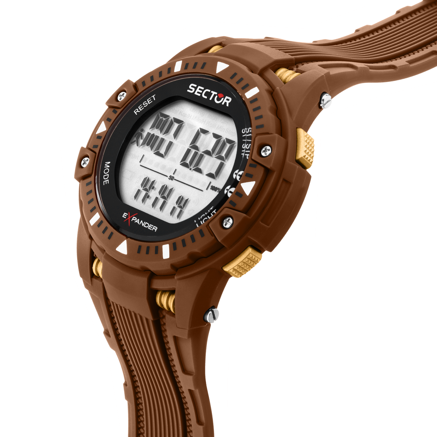 Orologio Digitale Uomo Sector Ex-54 Cinturino Poliuretano Marrone R3251353001 - Sector