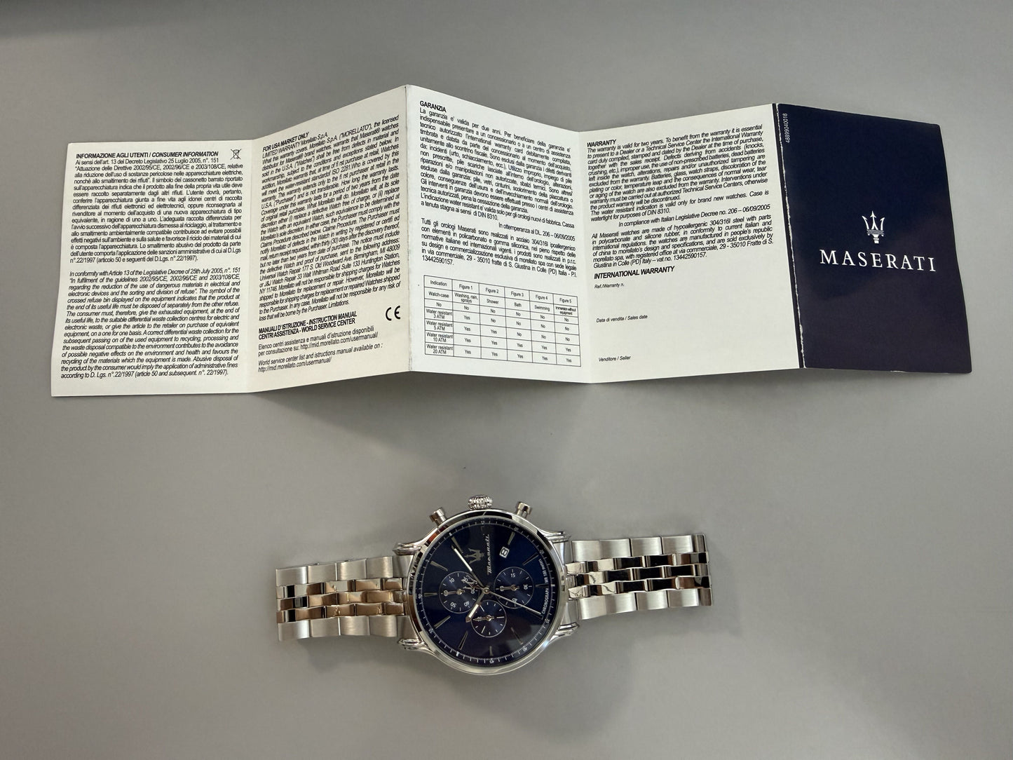 Orologio Uomo Maserati Epoca Cronografo in Acciaio Silver con Quadrante Blu R8873618039 - Maserati
