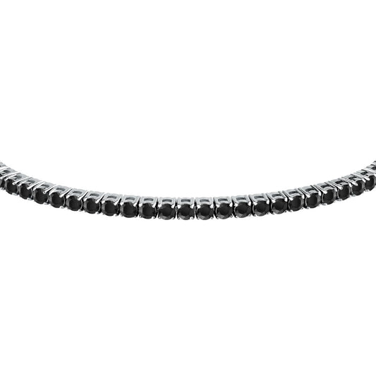 Bracciale Uomo Morellato Club SABV06 Tennis in Acciaio Silver con Zirconi Neri 18,5+3,5 cm - Arena Gioielli - Morellato