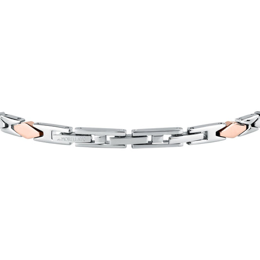 Bracciale Uomo Morellato Motown SALS133 a Catena in Acciaio Silver e Rose Gold 18+3,5 cm - Arena Gioielli - Morellato