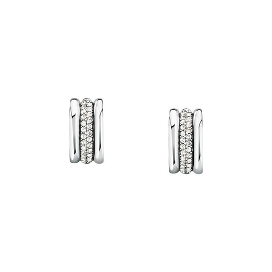 Orecchini Donna Morellato Vintage SAZJ15 a Cerchio in Acciaio Silver con Cristalli Bianchi 16 mm - Arena Gioielli - Morellato