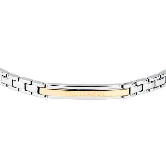 Bracciale Uomo Trussardi T-Steel Acciaio Placca ID Dorata TJAXV23 - Arena Gioielli - Trussardi