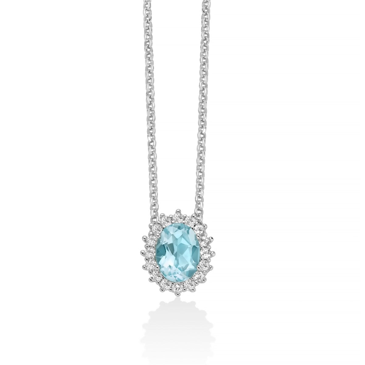 Collana Donna Miluna Gemma del Cielo Argento 925 Topazio Azzurro CLD5089 - Miluna