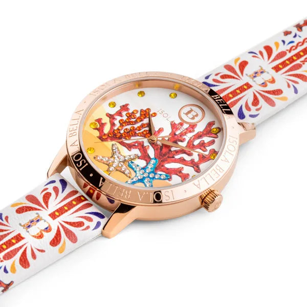 Isola Bella orologio solo tempo donna corallo 40000084 - Arena Gioielli