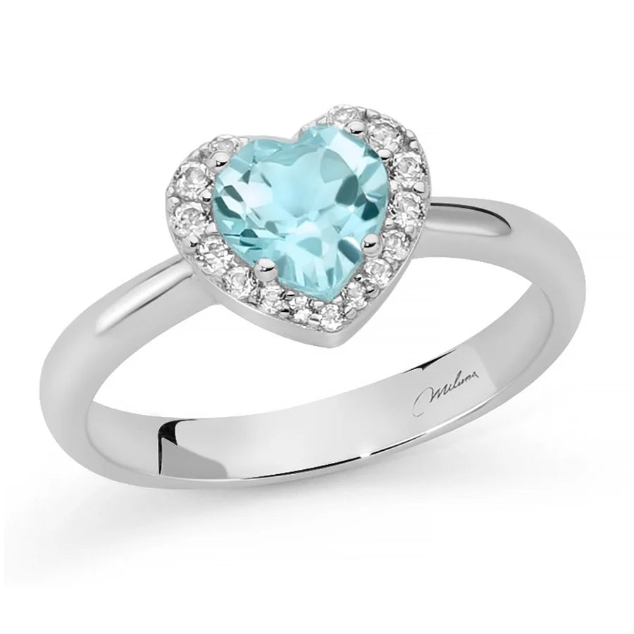 Anello Donna Miluna Gemme del Cielo LID4245 in Argento, Topazio Azzurro e Topazi Bianchi - Arena Gioielli