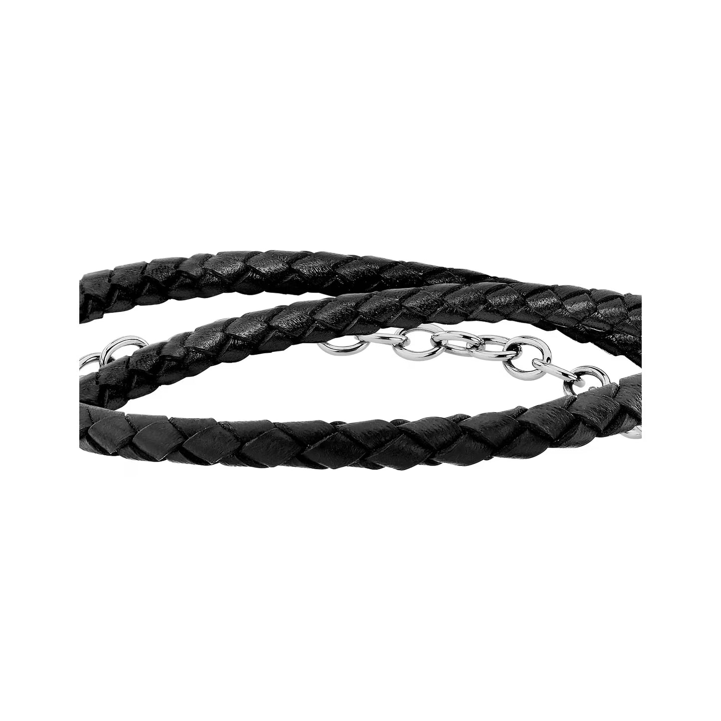Bracciale Uomo Trussardi T-Leather TJAXZ17 – Multi-giro in Pelle e Acciaio - Trussardi