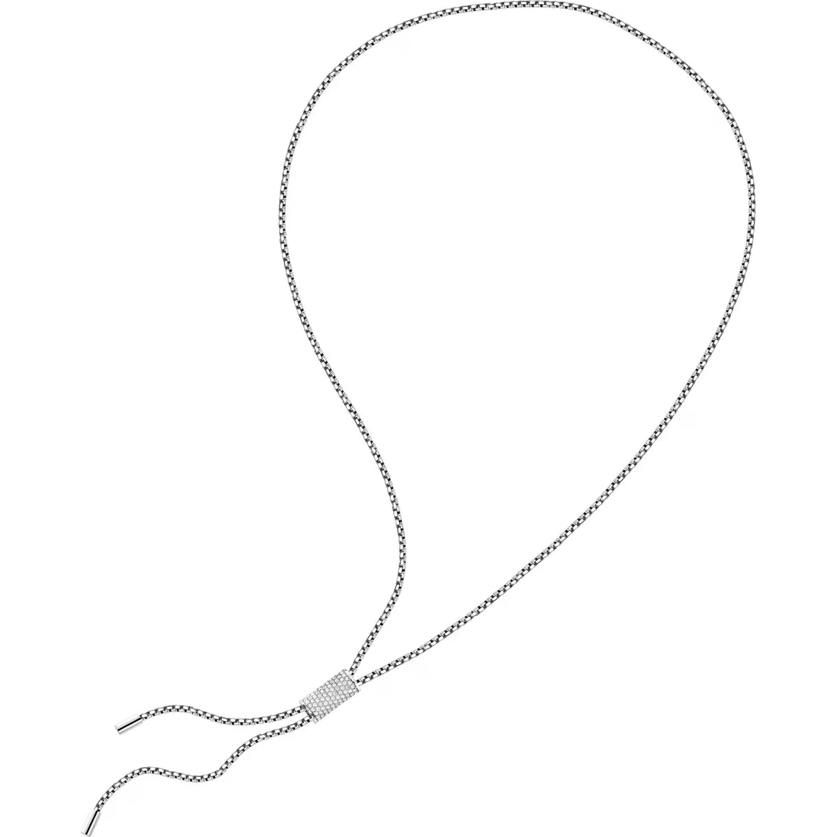 Collana Donna Trussardi T-Design Lunga con Pendente in Acciaio Silver e Cristalli Bianchi TJAXA44 - Arena Gioielli - Trussardi