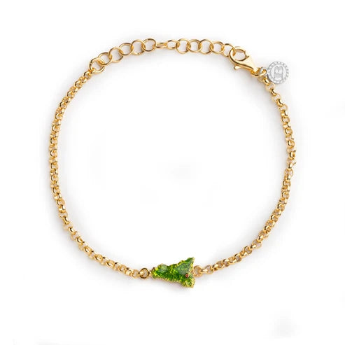 Bracciale Donna Isola Bella Rolò Sicilia 60000151 in Acciaio Placcato Oro e Smalto Verde - Arena Gioielli