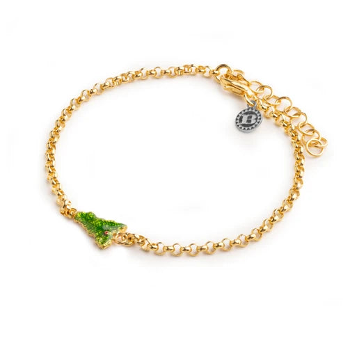 Bracciale Donna Isola Bella Rolò Sicilia 60000151 in Acciaio Placcato Oro e Smalto Verde - Arena Gioielli - Isola bella