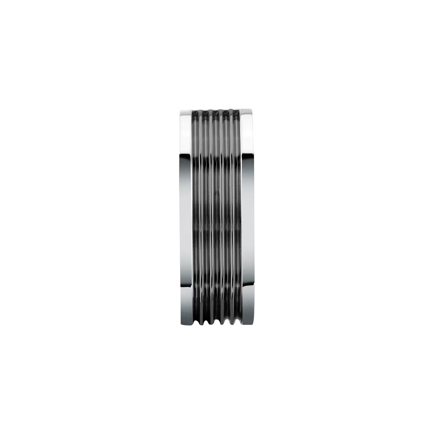 Anello Uomo Trussardi T-Steel TJAXV570 – Fascia Acciaio e Nero - Trussardi