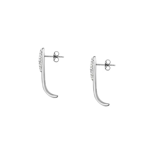 Orecchini Donna Morellato Vintage SAZJ21 a Lobo in Acciaio Silver con Cristalli Bianchi 31 mm - Arena Gioielli  - Morellato