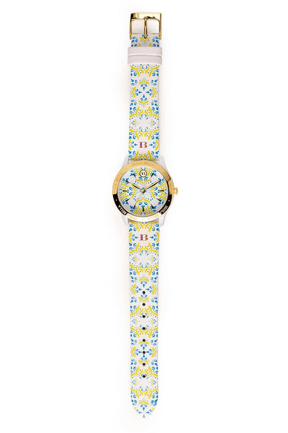 Orologio Donna Isola Bella Easy Maiolica 40000117 in Alluminio Dorato con Quadrante e Cinturino in Pelle Stampata 34 mm - Arena Gioielli