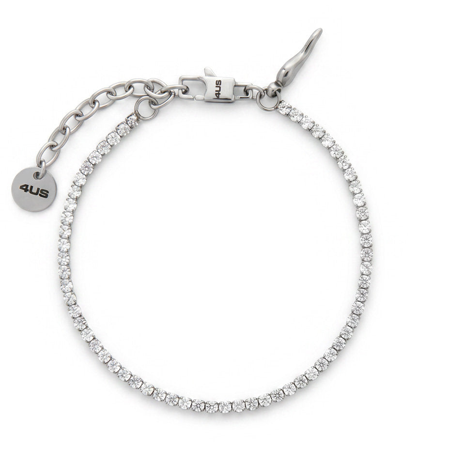 Bracciale Donna 4US Cesare Paciotti Prisma 4UBR8902 in Acciaio e Zirconi Bianchi - cesare paciotti