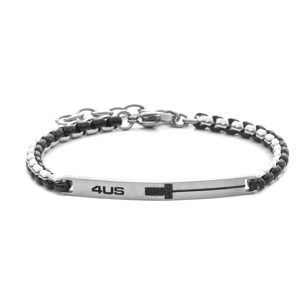 Bracciale Uomo Cesare Paciotti 4US Bicolore Nero 4UBR8542 - Arena Gioielli 