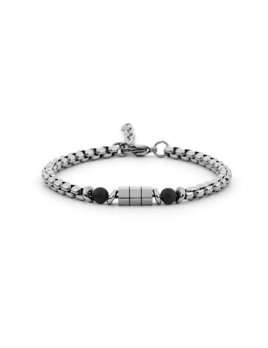 Bracciale Uomo 4US Cesare Paciotti in Acciaio e Onice Nera – 4UBR8056 - cesare paciotti