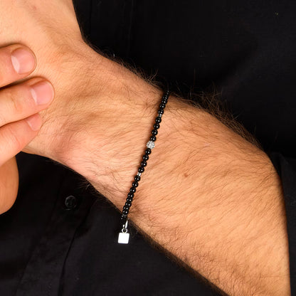 Bracciale Uomo Morellato Terra Acciaio e Onice Nero S1762 - Arena Gioielli