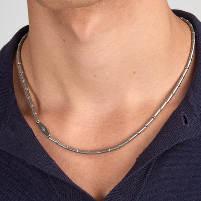 Collana Uomo Maserati Titanium JM426AXF02 a Catena in Acciaio Silver 52 cm