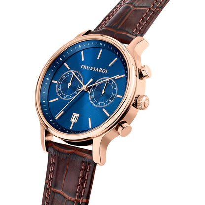 Orologio Uomo Trussardi T-Inedito Oro Rosa Pelle Marrone R2451174001 - Arena Gioielli