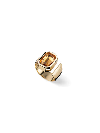 Anello Donna Unoaerre Joya Cristallo Giallo Taglio Smeraldo - Arena Gioielli