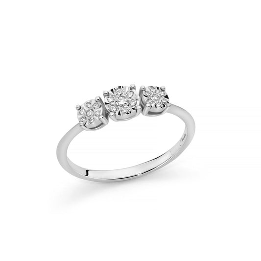 Anello Trilogy  Donna Miluna Oro Bianco e Diamanti LID4208 - Arena Gioielli  - Miluna
