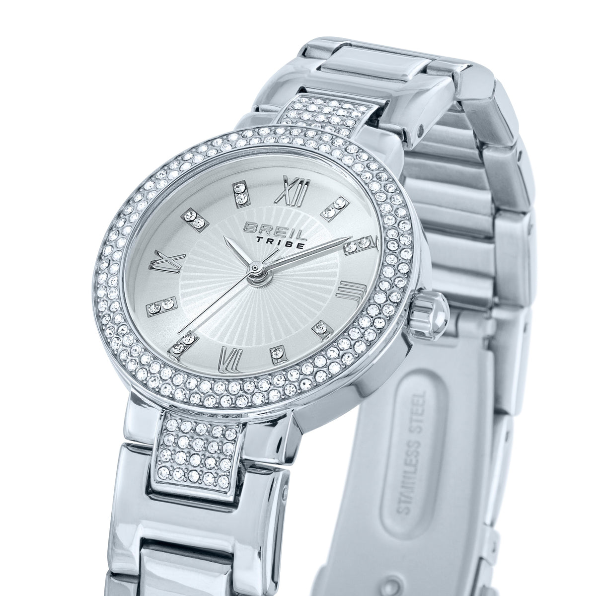Orologio Solo Tempo Donna Breil Tribe Dance Floor Petit EW0830 in Acciaio con Cristalli e Quadrante Argento - Breil