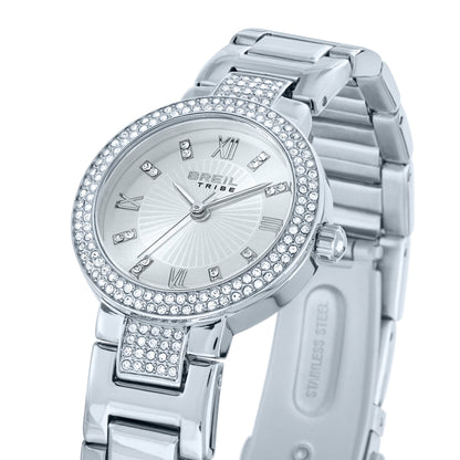 Orologio Solo Tempo Donna Breil Tribe Dance Floor Petit EW0830 in Acciaio con Cristalli e Quadrante Argento