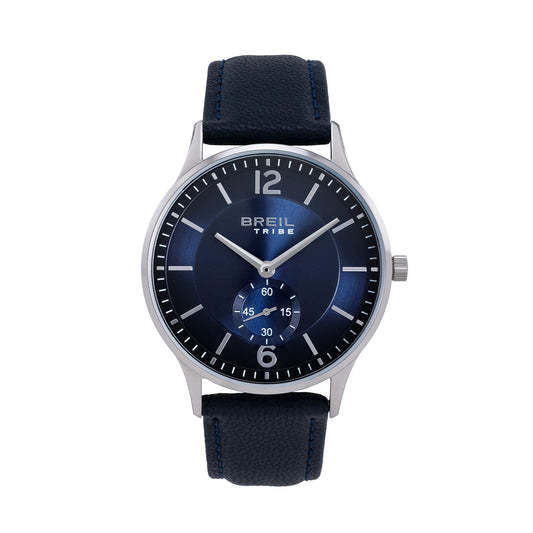 Orologio Solo Tempo Uomo Breil Tribe Belmont EW0851 in Pelle Blu e Acciaio con Quadrante Blu 39 mm - Arena Gioielli  - Breil
