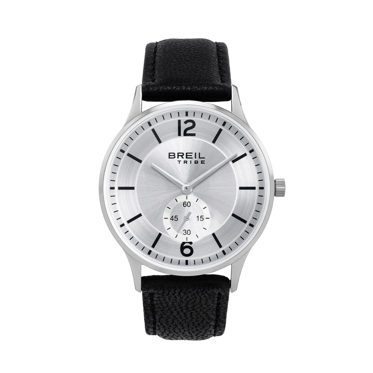 Orologio Solo Tempo Uomo Breil Tribe Belmont EW0852 in Pelle Nera e Acciaio con Quadrante Argento 39 mm - Breil