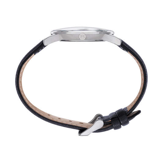 Orologio Solo Tempo Uomo Breil Tribe Belmont EW0852 in Pelle Nera e Acciaio con Quadrante Argento 39 mm - Arena Gioielli  - Breil