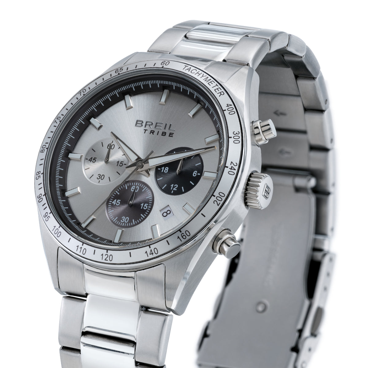 Orologio Cronografo Uomo Breil Tribe Eco EW0858 in Acciaio Silver con Quadrante Argento 42 mm - Breil