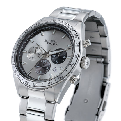 Orologio Cronografo Uomo Breil Tribe Eco EW0858 in Acciaio Silver con Quadrante Argento 42 mm