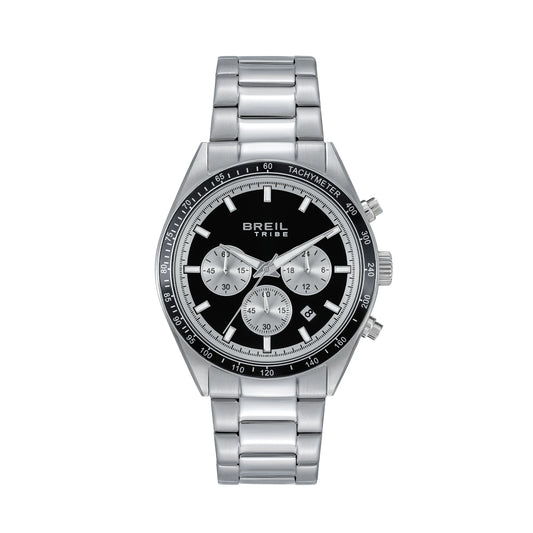 Orologio Cronografo Uomo Breil Tribe Eco EW0859 in Acciaio Silver con Quadrante Nero 42 mm - Arena Gioielli  - Breil