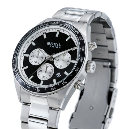 Orologio Cronografo Uomo Breil Tribe Eco EW0859 in Acciaio Silver con Quadrante Nero 42 mm