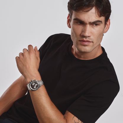 Orologio Cronografo Uomo Breil Tribe Eco EW0859 in Acciaio Silver con Quadrante Nero 42 mm