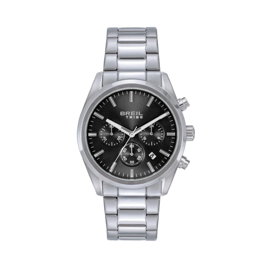Orologio Cronografo Uomo Breil Tribe Upton EW0860 in Acciaio Silver con Quadrante Nero 41 mm - Arena Gioielli  - Breil