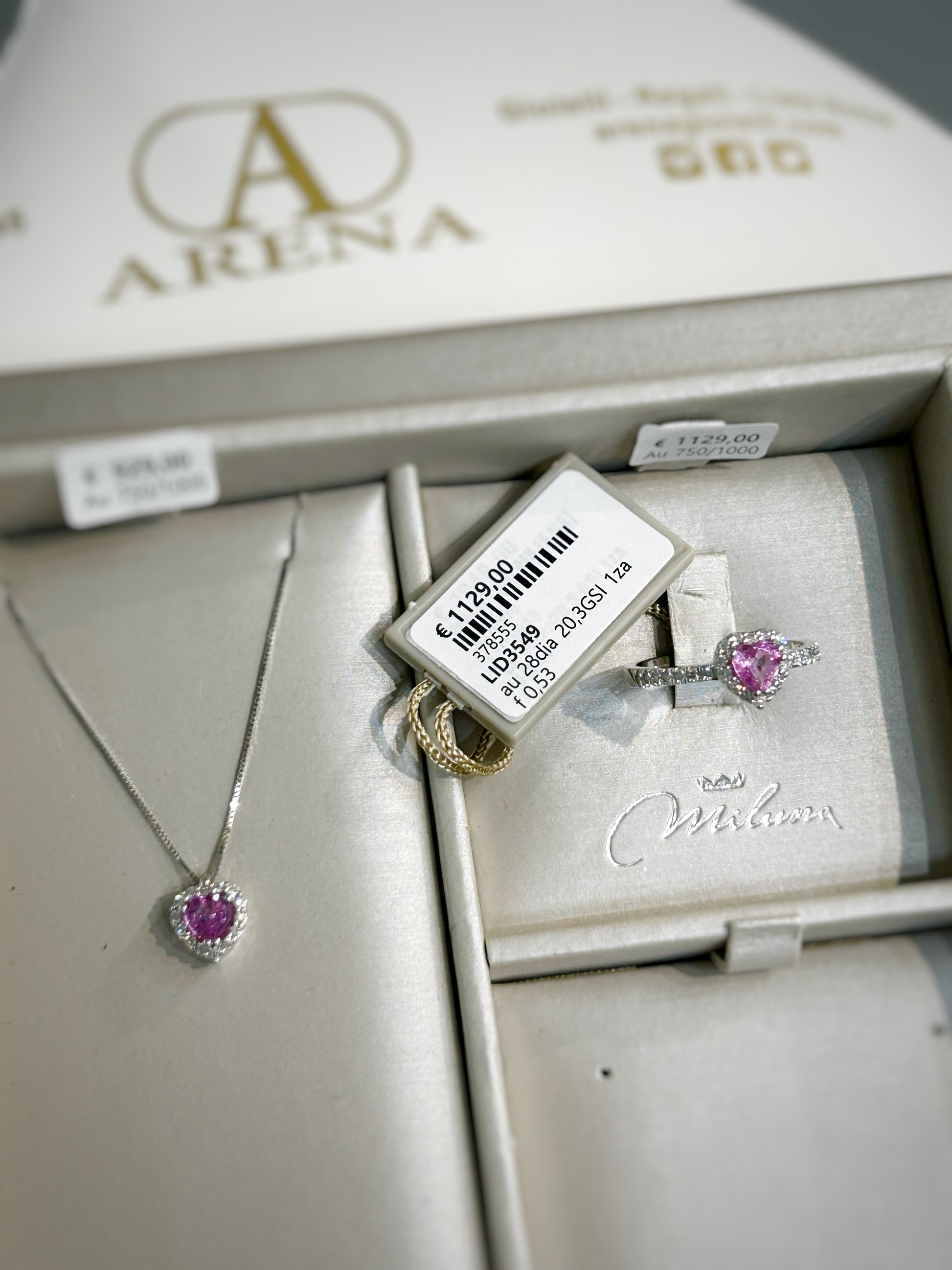 Anello oro zaffiro rosa e diamante naturale LID3549 - Arena Gioielli 