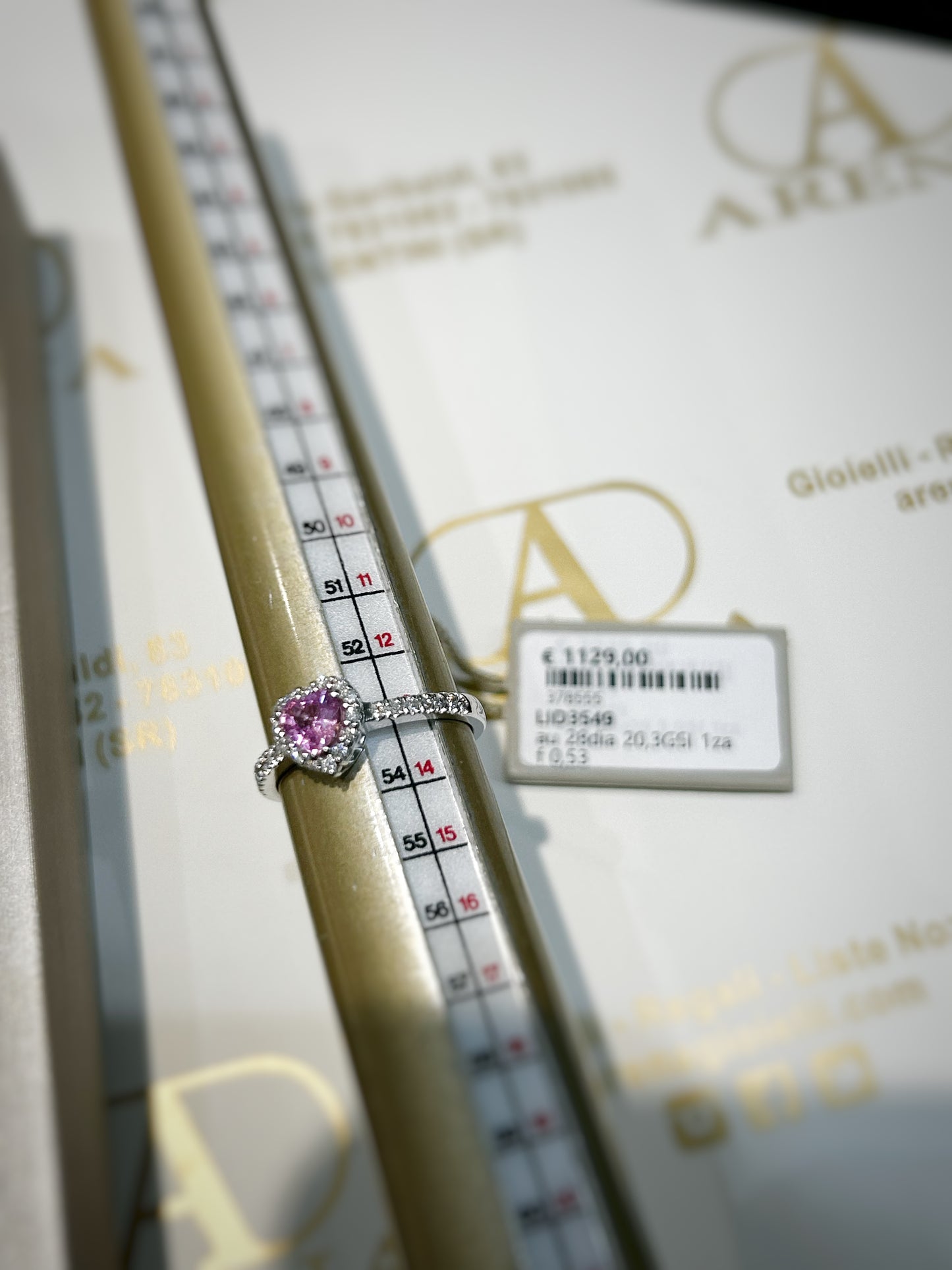 Anello oro zaffiro rosa e diamante naturale LID3549 - Arena Gioielli 