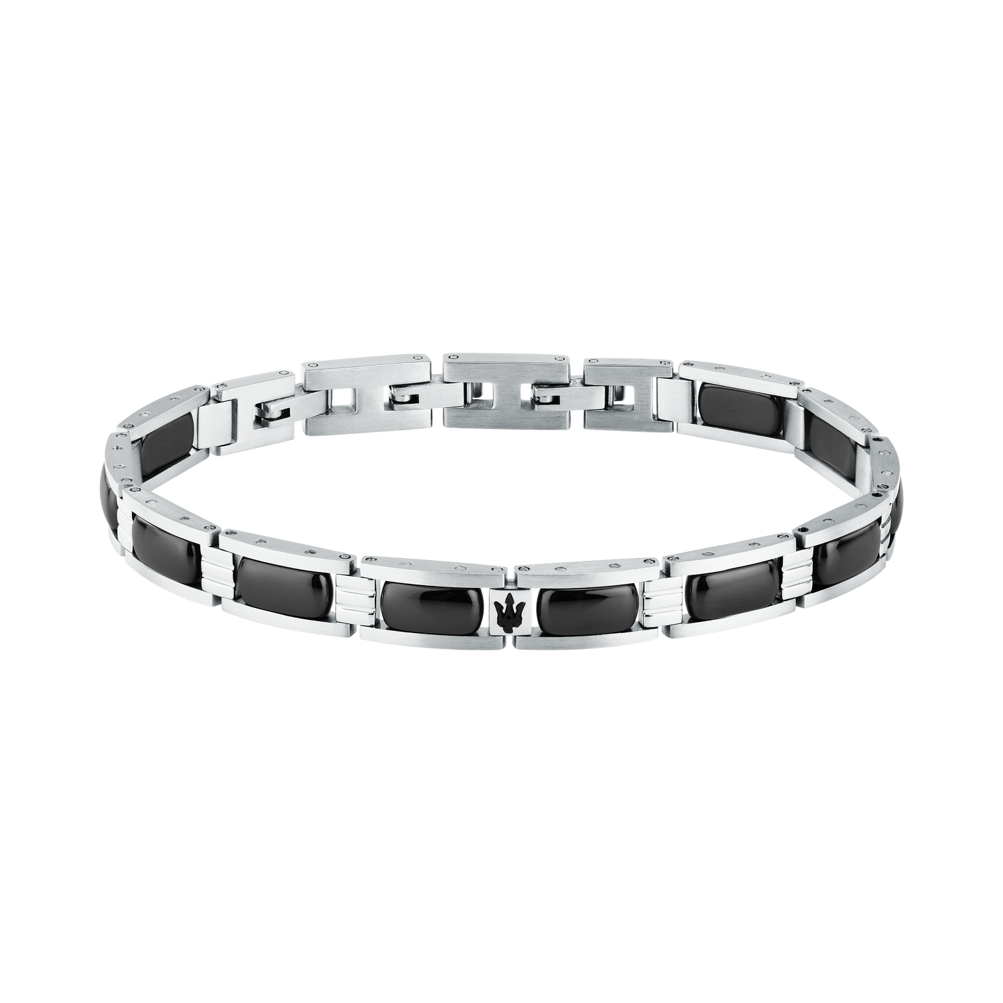 Bracciale Uomo Maserati Ceramic a Catena in Acciaio e Ceramica Nera con Tridente JM426ATZ102 - Maserati