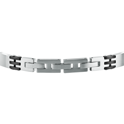Bracciale Uomo Maserati Ceramic a Catena in Acciaio e Ceramica con Dettagli Rose Gold e Neri JM426ATZ103