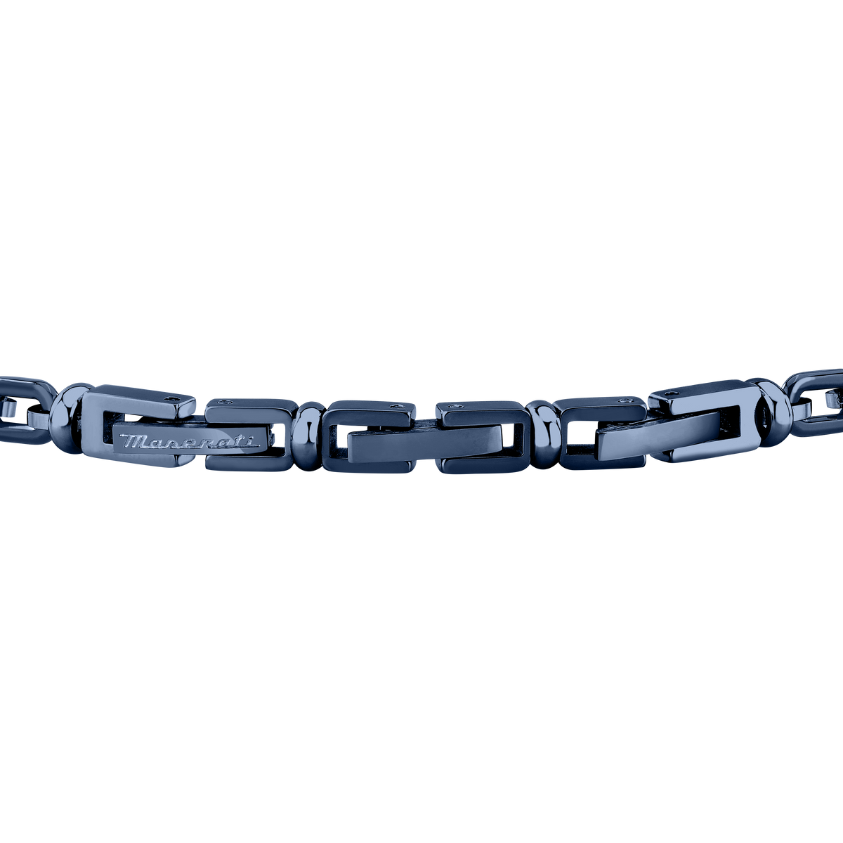 Bracciale Uomo Maserati Ceramic Catena in Acciaio Blu e Dettagli Rose Gold JM426ATZ90 - Maserati
