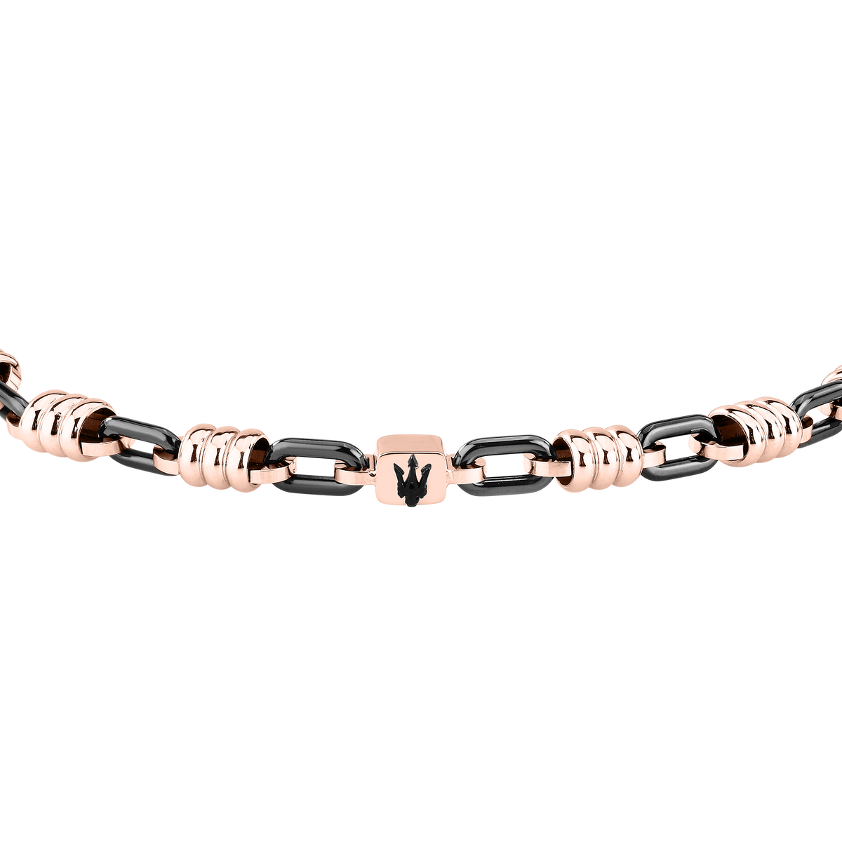 Bracciale Uomo Maserati Ceramic in Acciaio Nero e Dettagli Rose Gold con Tridente JM426ATZ91 - Maserati