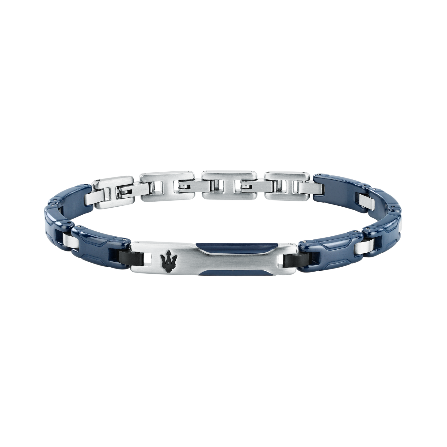 Bracciale Uomo Maserati Ceramic in Ceramica Blu e Acciaio con Tridente JM426ATZ94 - Maserati