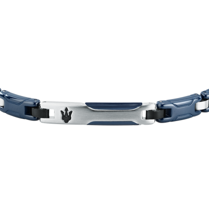 Bracciale Uomo Maserati Ceramic in Ceramica Blu e Acciaio con Tridente JM426ATZ94