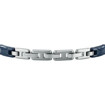 Bracciale Uomo Maserati Ceramic in Ceramica Blu e Acciaio con Tridente JM426ATZ94