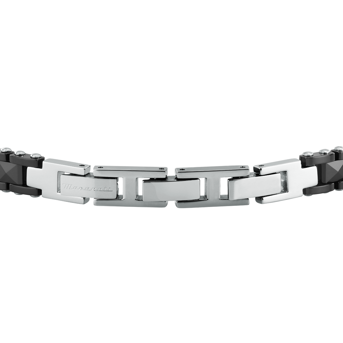 Bracciale Uomo Maserati Ceramic a Catena in Acciaio e Ceramica Nera con Tridente JM426ATZ95 - Maserati