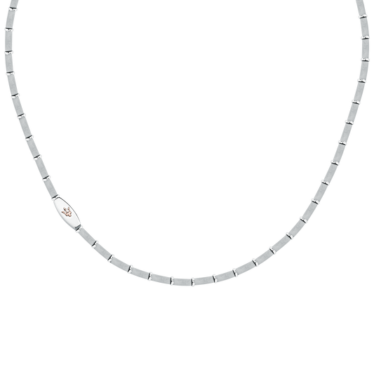 Collana Uomo Maserati Titanium a Catena in Acciaio Silver con Dettaglio Rose Gold JM426AXF01 - Arena Gioielli - Maserati